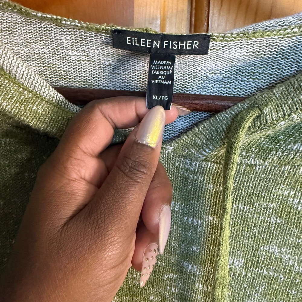 Eileen Fisher Olive Green Women's Hoodie - Picture 8 of 8